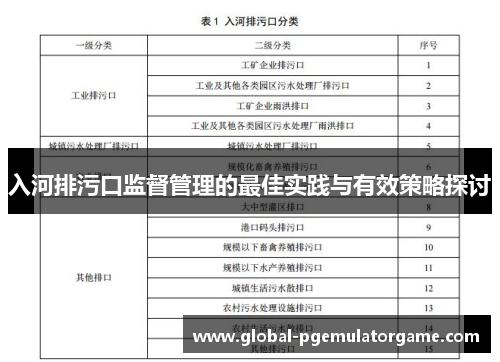 入河排污口监督管理的最佳实践与有效策略探讨