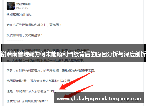 谢浩南曾维瀚为何未能顺利晋级背后的原因分析与深度剖析