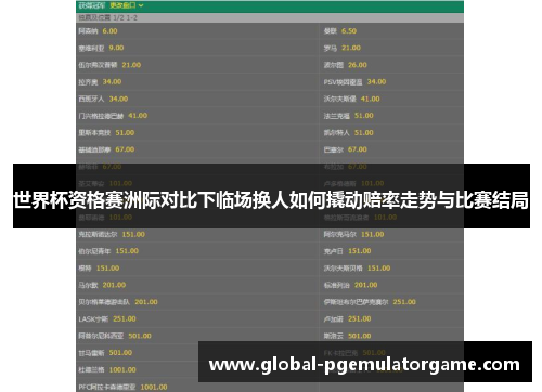 世界杯资格赛洲际对比下临场换人如何撬动赔率走势与比赛结局